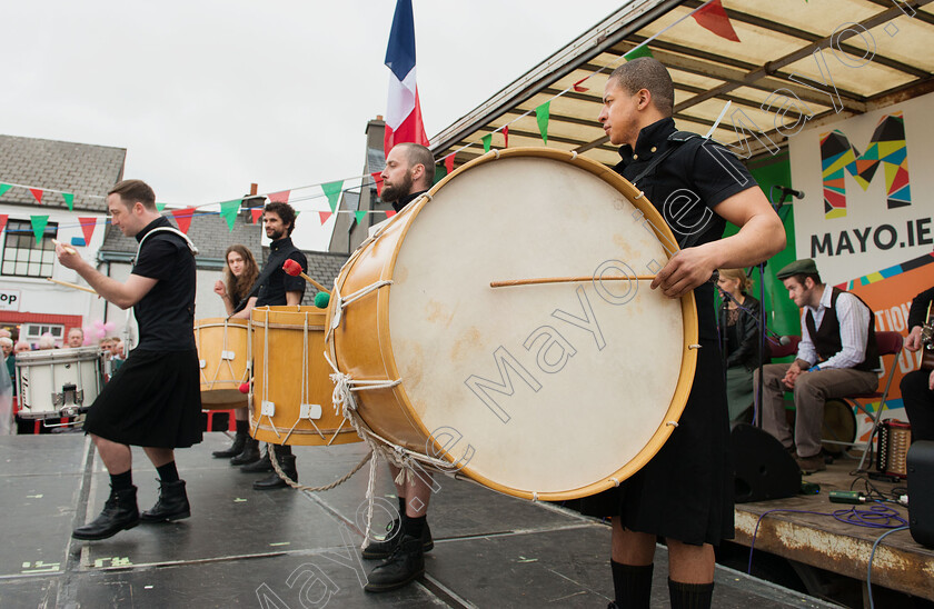 Mayo-Day-Saturday-2015 1830 
 The drummers preform at Market Square on Mayo day during a preformance called "The General" which showcased the best Of Irish Dance, Music and Singing. Pic: Michael Mc Laughlin