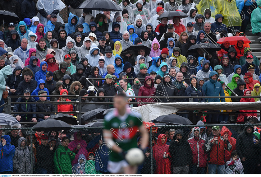 1696671 
 5 May 2019; A general view of spectators during the Connacht GAA Football Senior Championship Quarter-Final match between New York and Mayo at Gaelic Park in New York, USA. Photo by Piaras Ó Mídheach/Sportsfile 
 Keywords: GAA, Football, ny, nyc, bronx, Manhattan, crowd, fans, supporters, spectators, mayococo