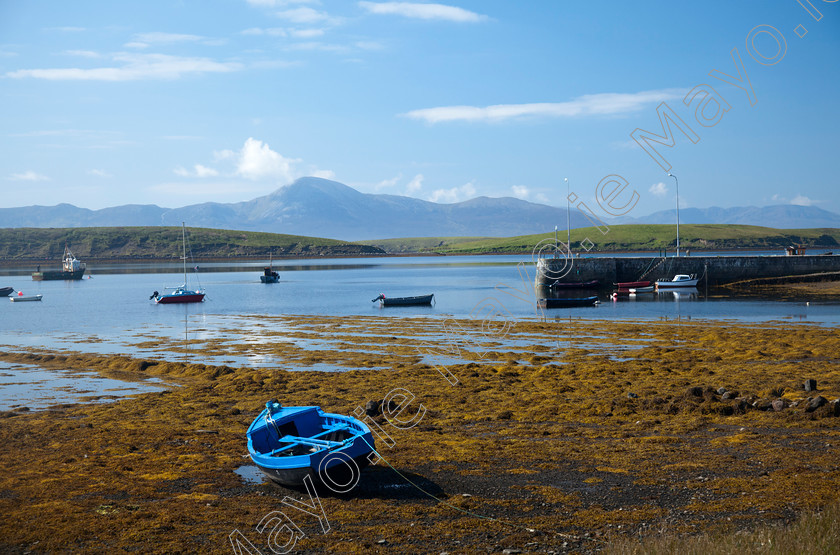 Clew-Bay 
 Rockfleet Bay and Croagh Patrick, Clew Bay, Co Mayo, Ireland. 
 Keywords: Irish, harbours, piers, quays, wooden, fishing, boats, coasts, coastlines, coastal, atlantic, seas, outdoors, scenery, scenes, mountains, hills, bays