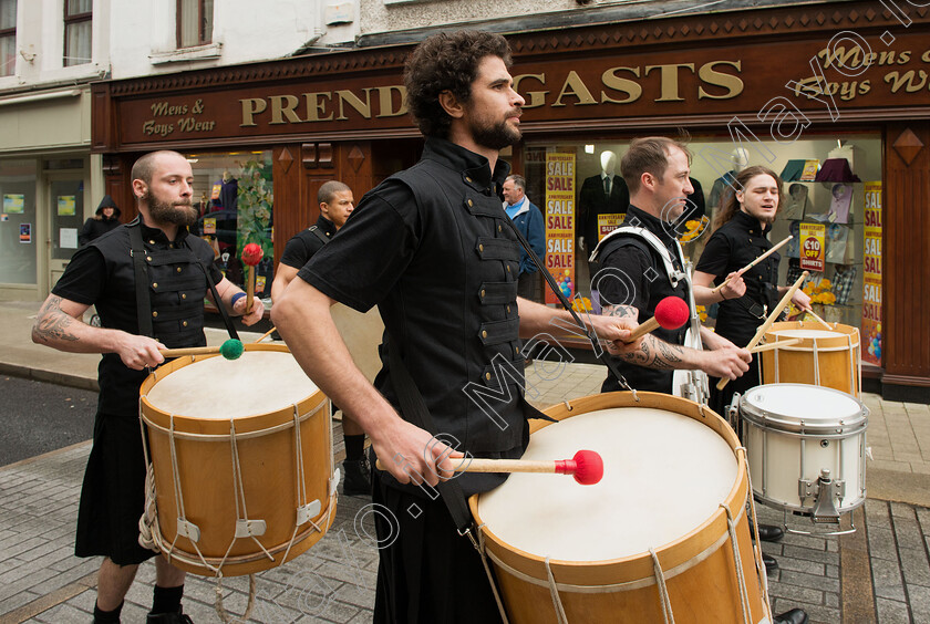 Mayo-Day-Saturday-2015 1672 
 The drummers and General Humbert make their way to Market Square on Mayo day for a preformance called "The General" which showcased the best Of Irish Dance, Music and Singing. Pic: Michael Mc Laughlin