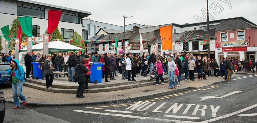 Mayo-Day-Saturday-2015 1968 
 A large crowd gather to see "The General" the story of Humberts Arrival in Kilalla which led to The races of castlebar, the show on Market Square castlebar showcased the best Of Irish Dance, Music and Singing for the Mayo Day Celebrations. Pic: Michael Mc Laughlin