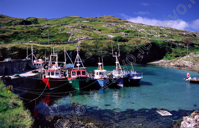 Inishturk-Boats 
 Fishing boats in Inishturk harbour, Inishturk Island, Co Mayo, Ireland. 
 Keywords: fishing, boats, trawlers, islands, harbours, piers, quays, coast, moored, moorings, summer, colors, colours, colourful, colorful, coastal, coastlines, landscapes, irish, ocean, atlantic, sea, scenery, scenes, hills, outdoors, coves